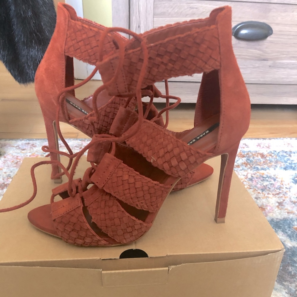 Zara braided heels